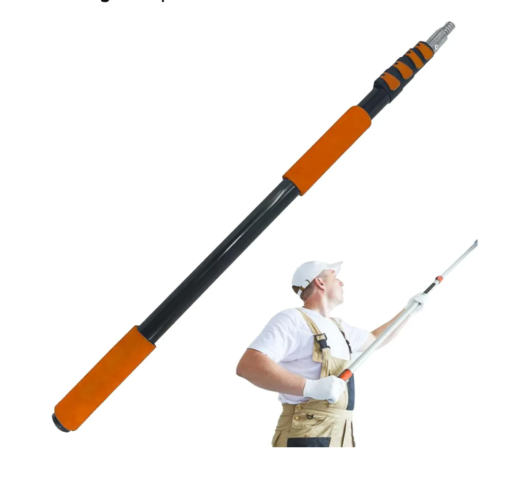 Telescoping Extension Pole, Reach to 26FT Telescoping Pole Multi-Purpose 5-20FT Lightweight, Sturdy with Universal Twist-on Metal Tip Extendable for Dusting Painting Window Cleaning