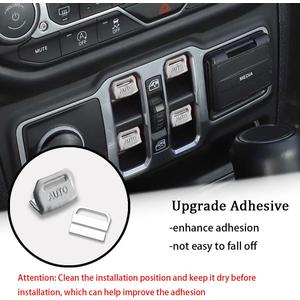 2PCS Metal Window Switch Button Covers Window Switch Knob Trim Protector Compatible with Jeep Wrangler JL JLU 2018-2025 Gladiator JT 2020-2025 Trim Interior Accessories (Silver)