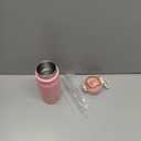 BJPKPK Water Bottle with Straw 18oz Insulated Water Bottles Reusable Stainless Steel Metal Thermal Flask with Leak Proof Lockable Lid and Carry Handle,Light Pink