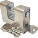 Britanium BRP/74 [Armoured] Shipping Container Padlock - [Anti Drill Cylinder] - Heavy Duty Lock for Storage Unit, Motorbike, Shed & Garage Silver
