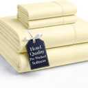 Casa Platino King Bed Sheets Set – 4 Piece Pre-Washed Set, Ultra Soft Microfiber, Breathable Cooling Fabric, Deep Pocket 15” Fitted Sheet, Hotel-Inspired Bedding Set for Comfort - Vanilla