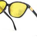 3 x SIPHEW Night Driving Glasses for Women, Trendy Yellow Anti Glare Lens for Nighttime Polarized Night Vision Glasses (A2-black/Yellow)
