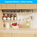 Golener Countertop Organizer Corner Shelf, 2 Tier Adjustable Stackable Corner Shelves for Kitchen, Bathroom, Spice Rack, Coffee Bar, Over Sink, Dresser Table, Corner Counter Shelf Stand, Natural Beige