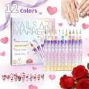 12 Colors Nail Art Marker Pens Set, Nail Markers for Nail Art, Suitable for Nail Art, Nail Painting, And Artistic Decorations; Suitable for Both Children And Adults, Nail Art Pen Set for Beginners