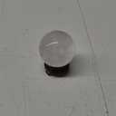 AMOYSTONE Clear Quartz Ball Natural Quartz Sphere Crystal Ball with Wooden Base (2.7")
