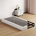 SHOANED Twin XL Metal Box Springs - 7 Inch Low Profile Heavy Duty Black Basics Bed Base Non Slip Box Spring Mattress Foundation, Easy Assembly, No Noise