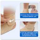 Velpeau Foot & Ankle Support Brace Compression Sleeve with Adjustable Strap, Elastic Wrap for Plantar Fasciitis, Achilles Tendonitis, Sprained, Sports Bandage Sock for Men & Women(Single, Khaki, M)