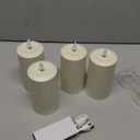 SoulBay Flameless Candles That Blow Out, 4 Pack USB Rechargeable Magic LED Pillar Candles with Remote Timer for Indoor Table Home Lantern Party Halloween Christmas Birthday Decoration