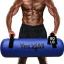 Yes4All Aqua Bag for Workout 4580lbs, Physical Training Water Weight Bag for Strength & Balance, Portable, Durable & Versatile for Indoor and Outdoor Use, Clear & Dark Blue,