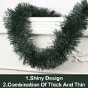 50FT Christmas Green Garland Artificial Greenery Garland for Christmas Tree Decorations, Xmas Decor for Home Fireplace Mantle Stairs Holiday Party Indoor Outdoor