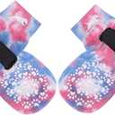 EXPAWLORER Anti Slip Dog Socks to Prevent Licking Paws, Dog Shoes for Hot Pavement, Dog Booties for Medium Senior Dogs, Traction Control Dog Boots & Paw Protectors for Hardwood Floors (Medium (4 Count), Tie-dye Blue Purple)