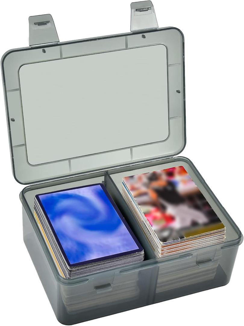 Card Case Holder Compatible with Baseball Football Sports Game, Trading Cards Storage Also for PM TCG/for MTG/for C.A.H/for Topps Display Collector Organizer(Box Only) Gray (Grey)