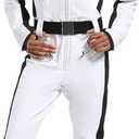 GSOU SNOW Womens Ski Suit One Piece Snowsuit Snowboard Slim Insulated Jumpsuit Jacket Waterproof Windproof for Outdoor Sports (X-Small, White)