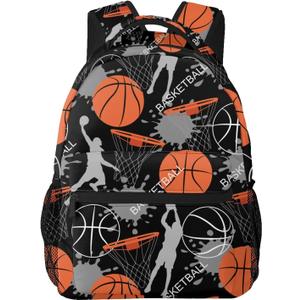 Cool Ball Basketball Backpack For School Laptop Bags Bookbag Big Casual Daypack For Student Girls Boys Kids Teens Travel Sports Work