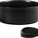 Large Dog Bowls, Non Slip Heavy Ceramic Dog Food and Water Bowl with Silicone Base, 8" Pet Feeding Bowl for Small, Medium, and Big Dogs (Black, 8 Inches)