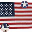 TOPFLAGS American Flag 12x18 Ft Large US Flags Heavy Duty Embroidered Stars Sewn Stripes USA Giant Flags Outdoor 5 Brass Grommets for Outside Wall