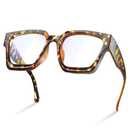 livho Oversized Eyewear Frame for Woman and Men - Rectangle Fashion Glasses for Computer, Chic Preppy Frame