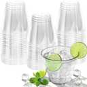 50 Pack Plastic Cups 9 oz Clear Plastic Cups for Cocktail Fancy Disposable Cup for Party Stemless Wine Glasses for Wedding Thanksgiving Christmas Party Graduation