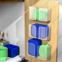 YIGII 3-Pack Clear Acrylic Tupperware Lid Organizer, Inside Cabinet Storage Bins with Adhesive Backing, Self-Adhesive Container Lid Holder for Kitchen Pantry, Modular Design, Easy Installation