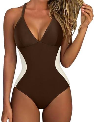 SUUKSESS Women Slimming Tummy Control One Piece Swimsuit Sexy Bathing Suit M