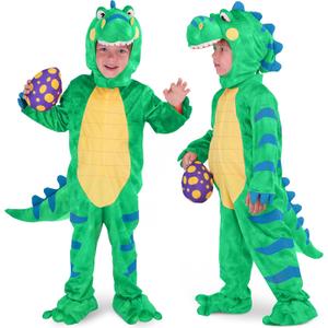 Spooktacular Creations Halloween Dinosaur Costume Kids, T-Rex Costume Toddler with Egg for Baby Child Halloween Dressup Party (18-24 Months, Green)