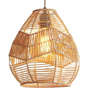 Water Drop Shape Pendant Lights Art Hanging Light Hand-Woven Teahouse Chandeliers Beige Antique Ceiling Light,Chandeliers