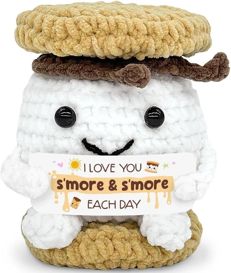 Smore Crochet Gift for Mom from Daughter, Son, Wedding for Couple, Him Her, Cute I Love You Smore Gift for Friends & Family, Birthday, Christmas, Valentine’s Day Gift Ideas