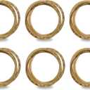 DII Decorative Basic Intertwined Napkin Ring Set, Gold, 6 Count (One Size)
