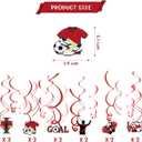 2 x 12Pcs Soccer Star Hanging Swirls Decorations Soccer Party Spiral Decor Sports Themed Party Supplies