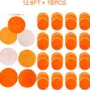 205 Ft Orange Party Decorations Big Circle Dots Backdrop Garland Ombre Orange Tissue Paper Polka Dot Hanging Streamer for Birthday Engagement Wedding Fall Autumn Thanksgiving Harvest Party Supplies