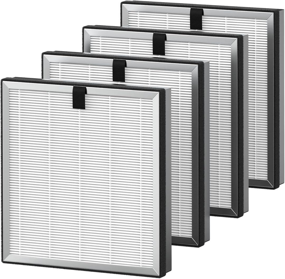4 Pack APH3000 Replacement Filter Compatible with KNKA APH3000 Air Purifier, 3-in-1 HEPA Filter with CarbonTech Filters 99.97% of Pollen, Dust, Pet Dander, Smoke, Odors