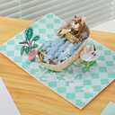 2 x Liif 3D Pop Up Birthday Card for Women, Mom, Friend, Sister, with Message Note & Envelop, Size 7 x 5 inch (Take A Paws Today)