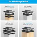 JOFIOS Solar Post Cap Lights Outdoor 6pack - Black Deck Fence Post Lights Solar Powered with 16LEDS 2 Lighting Modes, 4x4/5x5/6x6 Waterproof Fence Post Lights for Garden Patio Porch Backyard