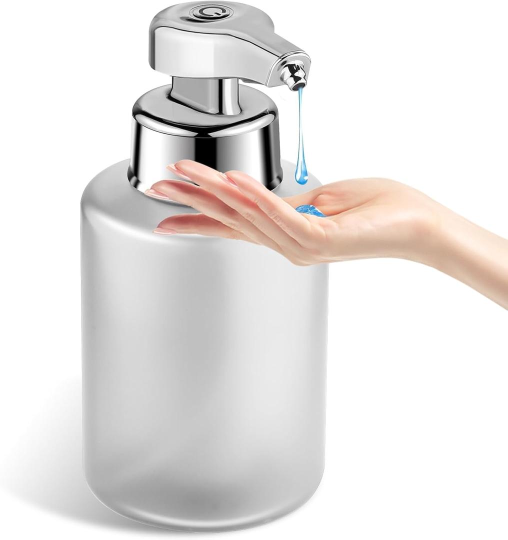 Automatic Soap Dispenser Liquid Bathroom: Rechargeable Touchless 3 Level Adjustable Auto Smart Electric Plastic White Soap Dispenser - Kitchen - Hand Dish Lotion Couple