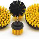 ZIMISI 4PCS Drill Brush Attachment Set, Mult-Purpose Car Wash Brush, Rotary Detailing Brush Set, Car Carpet Cleaner Brushes for Wheel, Grout, Shower, Bathroom, Floor (Yellow)