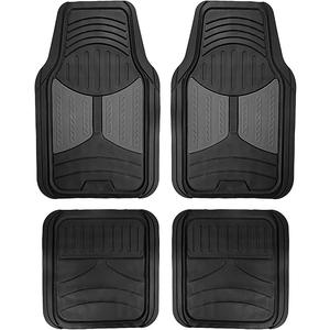 Automotive Floor Mats Climaproof for All Weather Protection Universal Fit Heavy Duty Rubber Fits Most Cars, SUVs, and Trucks, Full Set Trim to Fit FH Group Grey
