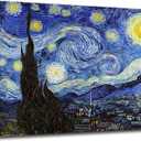 Starry Night, Vincent Van Gogh Canvas Wall art, Classic Paintings Framed Pictures Poster, Abstract Artwork Prints for Home Decor 16"x24"