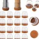 Chair Leg Floor Protectors 1 inch, Silicone Chair Leg Caps Felt Furniture Pads for Hardwood Floors, Clear Floor Protectors for Chair Legs