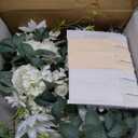 Ling's moment Artificial Bridesmaid Bouquets Set of 4,White Wedding Flower Bouquets Sage Floral Bouquet Bridal Bouquets with Ribbon,Ceremony,Anniversary,7-inch Diameter 