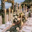 Funtery 48 Pcs Flameless LED Taper Candles Battery Operated Candles Bulk Realistic LED Candlesticks Flickering for Wedding Church Graduation Party Home Decor(Ivory, Classic Style)