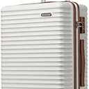 20-Inch Carry on Luggage,Carry-on Suitcase with Spinner Wheels and TSA Lock, 22x14x9 Airline Approved,Hardside Lightweight Travel Carry-on Luggage,Small Rolling Luggage (White, 20 IN)