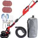 VEVOR Drywall Sander 850W, Electric Drywall Sander Variable Speed 800-1750 RPM, Foldable Sheetrock Sander with Telescope Handle, Electric Sander with LED Strip Light and Vacuum Bag, Wall Sander