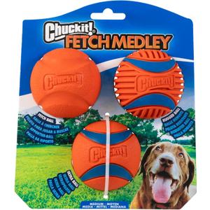 Chuckit! Dog Balls - Interactive Dog Toys, High-Bounce Fetch Ball, Ultra and Rugged Balls, Durable - Size Medium, 2.5-inch Diameter, Set of 3