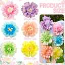 6PCS Pastel Paper Flowers Decorations for Wall 12 Inches Crepe Tissue Paper Flowers Large Flowers Spring Bulletin Board Decorations for Party Wedding Birthday BabyShower Classroom Decor