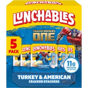 Lunchables Turkey and American Cheese Stackers with Chocolate Creme Sandwich Cookies, 3.2 oz Tray, 16 Pack