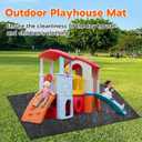 Outdoor Playhouse Mat 55 * 70.8 in Non Slip Backing Outdoor Play Mat Playhouse Activity Pad Rug Waterproof House Play Mat for Outside Game
