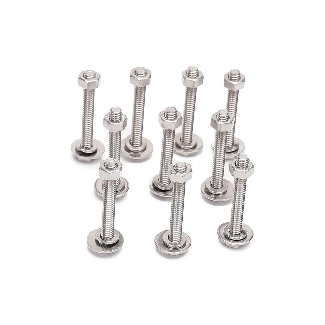 (10 Sets) 5/16-18 x 2-1/2" Bolts and Nuts Set,304 Stainless Steel, QXSKSLH