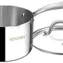 VENTION Tri-Ply Stainless Steel 1 Quart Saucepan with Lid, Bright Small Sauce Pan with Pour Spout, Small Pots for Cooking, Right Hand