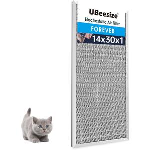 UBeesize 14x30x1 Reusable Electrostatic Air Filter HVAC AC Furnace Filter,MERV 8,Washable, Lasts a Lifetime,Permanent Air Filter,Breathe Fresher,Home And Office(Actual Size:13.5x29.65x0.82 Inch)