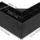 Homoyoyo Black Plastic Sofa Feet Set of 4, 7.5cm Height Bed Risers L-Shaped Plastic Support Feet Riser Legs Easy Install Replacement Legs for Couch, Dresser and Bed, Elevating Design (15.00X15.00X7.50CM)
